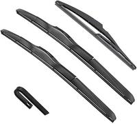 Juego de escobillas limpiaparabrisas delanteras y traseras para Mitsubishi Outlander 2 2006-2012 24in+21in+12in Parabrisas De Coche Escobillas Cepillo de Lluvia