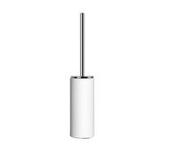 Juego de escobillas para WC Gessi Anello, modelo de pie, recipiente blanco mate, 63743706, Color: PVD negro metálico
