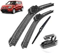 Juego de escobillas y Brazo de limpiaparabrisas Trasero Apto para Kia Soul MK1 2009-2013 24 Pulgadas + 20 Pulgadas + 11 Pulgadas, reemplazo del Conjunto de limpiaparabrisas.