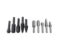 Juego de escofinas rotativas de 5 piezas para madera y plástico - Brocas de acero de vástago redondo de 1/4 de pulgada y 6 mm para tallar, desbarbar y dar forma a la madera -