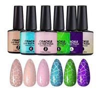 Juego de esmalte de gel craquelado, kit de uñas LED UV, gel de uñas craquelado con capa base, diseño compacto ligero con fuerte adherencia, pegamento para esmalte de belleza de manicura, jueg