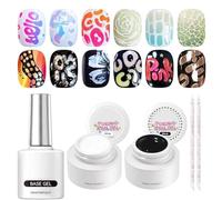 Juego de esmalte de gel para uñas | Base para uñas, esmalte de gel y negro - para exterior, interior, casa, viaje de negocios, escuela, novia, esposa, hermana, hijos