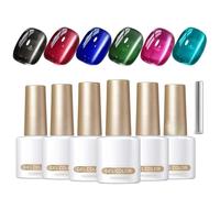 Juego de esmalte de uñas de gel magnético de 6 colores con punta francesa, esmalte de estilo francés, para otoño, Halloween, Navidad, vacaciones, bodas, fiestas, ocasiones especiales, maquillaje para