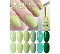 Juego de Esmalte de Uñas en Gel Verde de 15 ml, 1/6 Piezas, Larga Duración, Barniz de Uñas UV LED, Semipermanente, Sin Plomo, Sin Perfume, en Formato Gel 039