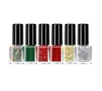 Juego De Esmalte De Uñas Para Navidad - Accesorios De Larga Duración De 6 Colores,Esmalte De Gel Invernal,Para Navidad Festival Salón Hogar Viajes Bodas Nupcias Spa Fiestas Verano Dia
