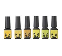 Juego de esmaltes de uñas en gel, 6 botellas de pegamento para uñas para arte de uñas, bricolaje, colorido, elegante y a la moda (pyPrimrose amarillo 01-06 número de color)
