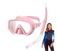 Juego de esnórquel seco para adultos, silicona Buceo Snorkel Set, Panorama Visión integral Silicona Máscara Facial Set para Deportes Acuáticos Natación Vacaciones en la playa Submarino