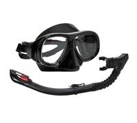 Juego de esnórquel Wave para esnórquel seco y cubierta de buceo, lente de vidrio templado, tapa de bloqueo de ondas, boquilla de silicona, tamaño ajustable para esnórquel de adultos