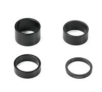 Juego de espaciadores de aleación de aluminio para auriculares de bicicleta de montaña, 4 piezas, espaciador de horquilla frontal compatible con auriculares de 28 6 mm de diámetro (negro)