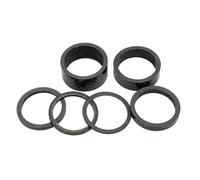 Juego de espaciadores de auriculares de fibra de carbono compatible con tubos de dirección de horquilla de 28,6 mm de diámetro para bicicletas de carretera y montaña (C-3 mm)