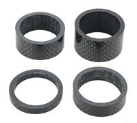 Juego de espaciadores de auriculares de fibra de carbono para vástago de bicicleta de 1-1/8 pulgadas, 28.6 mm, kit de arandelas de 5 mm, 10 mm, 15 mm, 20 mm, espaciador ligero de horquilla de carbono