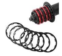 Juego de espaciadores de eje inferior con arandelas ranuradas compatibles con sistemas de velocidad 8/9/10/11 de aleación de aluminio (negro 2 mm)