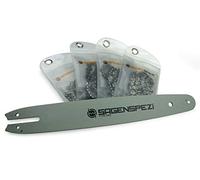 Juego de espada de sierra de 35 cm con 4 cadenas de cinceles 1/4" PM 72TG de 1,1 mm para Stihl MS 194 T MS194T