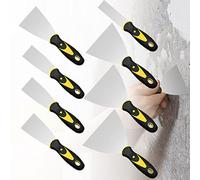 Juego de espátulas: 8 espátulas de acero inoxidable, juego de espátulas de yeso, espátula de pintor, espátula de pintura de acero inoxidable con mango de plástico para papel pintado, paneles de yeso y