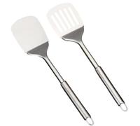 Juego de espátulas de acero inoxidable, espátula para wok, 34,5 cm, color plateado, espátula de cocina robusta con alta resistencia al calor, espátula de cocina para utensilios de cocina
