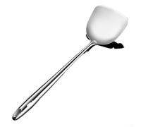 Juego de espátulas de cocina de acero inoxidable 316L ranuradas y cucharas ranuradas, asas huecas resistentes al calor, diseñadas para uso intensivo y herramientas de cocina de fácil limpieza (E)