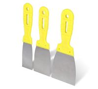 Juego de espátulas de pintor HELPMATE de 3 piezas 40/60/80 mm: espátulas de acero inoxidable con mango de plástico, hoja de acero flexible con superficie pulida, para enlucir y raspar con precisión