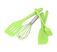 Juego de espátulas de silicona de 5 piezas, juego de espátulas de silicona, raspadores de crema para pasteles, herramienta para hornear, utensilios de cocina para raspar, hornear, (Conjunto verde de