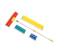 Juego de espátulas de superficie para paneles de yeso con mango de extensión de 130 cm, 80 cm/60 cm/40 cm/25 cm para grandes áreas de trabajo, decoración de pared y construcción (color mezclado)