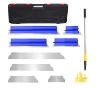 Juego De Espátulas De Superficie, Que Incluye Espátula Para Fachadas De 800mm,600mm, 400mm, Espátula De Alisado De 250mm, Mango Telescópico, Estuche De Transporte Y Cuchilla Reemplazable De 0,3Mm