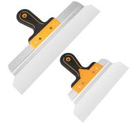 Juego de espátulas de yeso, 250 mm y 400 mm con mango ergonómico, alisador, juego de espátulas para yeso, espátula de yeso, para alisar, recubrir y quitar el papel pintado