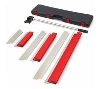 Juego de espátulas profesionales - (300 mm + 500 mm + 800 mm) Juego de herramientas de espátula con mango telescópico y maletín de almacenamiento, juego de espátulas de acero inoxidable para paneles