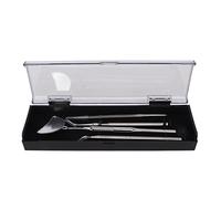 Juego de espejos con pinzas para extensión de pestañas, espejo giratorio 360 de acero inoxidable, mango antideslizante desmontable, 4 Uds. (Argent)