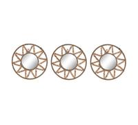 Juego de espejos home esprit natural madera cristal scandi 20 x 1 x 20 cm (3 piezas)