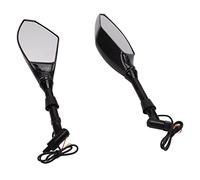 Juego de espejos retrovisores LED de alta calidad para motocicletas EasyToadjust para cambio de carril, color negro