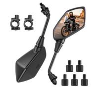 Juego de espejos retrovisores para motocicleta, con certificado E con rosca derecha M8 M10 y rosca izquierda, espejo universal para motocicleta, para ATV, bicicleta eléctrica, ciclomotor, scooter