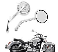 Juego de espejos retrovisores redondos cromados de 3 pulgadas para motocicleta, con tornillos de 10 mm, para manillares de motocicleta, ATV, Cafe Racer Dirt Bikes