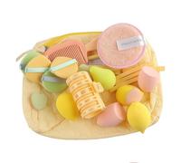 Juego de esponjas de maquillaje - Herramientas pPara polvos, kit aplicador de belleza, colección inicial aplicaciones de maquillaje de viaje, estuche compacto organización