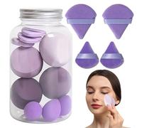 Juego de esponjas de maquillaje, licuadora de esponjas de belleza | Juego de esponjas de maquillaje de 14 piezas - Esponja de belleza de larga duración para polvos, uso húmedo y seco para mujeres, nov