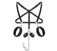 Juego de esposas creativas alternativas de cuero, diseño reversible y ajustable, accesorio para juegos en pareja en el dormitorio-ESRS54 (Set B)