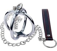 Juego de esposas cruzadas, esposas dentales eróticas de acero inoxidable con candado y cadena de metal, juguete sexual esclavo fetiche SM para adultos, hombres y mujeres(Female)