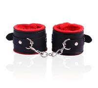 Juego De Esposas De Juguete De Bondage Bsdm Para Mujer,Ataduras,Esposas De Piel,Fetiches,Juegos Para Adultos,Cosplay,Juguetes Sexuales,Accesorios Eróticos Exóticos,Rojo Y Negro,Talla Única