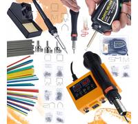 JUEGO DE ESTACIÓN DE SOLDADURA 2 EN 1 SOLDADOR DE POTENCIA GRAPADORA 1200X GRAPAS DE ENERGÍA