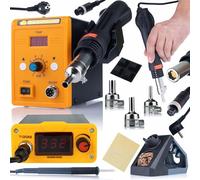 JUEGO DE ESTACIÓN DE SOLDADURA T12 + SOLDADOR DE AIRE HOT-AIR 858D + 3 Boquillas