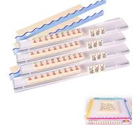 Juego de estantes acrílicos para mahjong de concha de tortuga, juego de estantes de mahjong acrílico con empujadores magnéticos totalmente desmontables, soportes de mahjong americano de 17.5 pulgadas