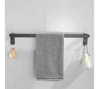 Juego de estantes de baño multifuncionales color gris plomizo, organizador de ducha flotante, toallero de aluminio inoxidable, soporte de papel y organizador de cepillos de dientes, elegante accesorio