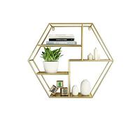 Juego de estantes flotantes hexagonales, modernos estantes de pared de hierro forjado para sala de estar, dormitorio, baño, estantes de almacenamiento de exhibición de estilo nórdico