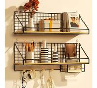 Juego de estantes for Tablero Clavos, Soporte Metal, Organizador Pared exhibición, Bandeja Almacenamiento for Banco Trabajo Garaje Oficina (Negro, Estilo 4)