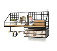 Juego de estantes for Tablero Clavos, Soporte Metal, Organizador Pared exhibición, Bandeja Almacenamiento for Banco Trabajo Garaje Oficina (Negro, Estilo 3)