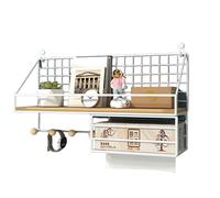 Juego de estantes for Tablero Clavos, Soporte Metal, Organizador Pared exhibición, Bandeja Almacenamiento for Banco Trabajo Garaje Oficina (Blanco, Estilo 3)