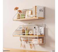 Juego de estantes for tableros Clavos, Soporte Metal, Organizador Pared for exhibición, Bandeja Almacenamiento for Banco Trabajo Garaje Oficina (Blanco, Estilo 4) A