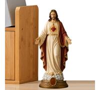 Juego de estatua católica clásica con corazón inmaculado de María Jesús