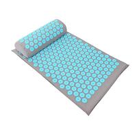 Juego de Estera y Almohada de Acupresión, Almohadilla de Masaje para Yoga, Estera de Masaje con Acupuntura de Cuerpo Completo para Dolor de Cuello y Espalda, Alivio Del Estrés(68cm-Azul)
