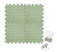 Juego de esterillas tensoras, alfombrillas de bloqueo para tejer, alfombrillas de espuma de ganchillo, esteras de bloqueo gruesas y ligeras, tabla de bloqueo de 4/9 de espuma y 50 pines en T