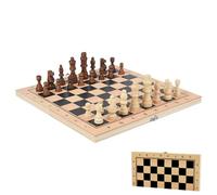 Juego de estrategia portátil para principiantes competitivos y ocio familiar - Juego de ajedrez | 3 -in -1 Juego de ajedrez en madera plegable | Easy Storage: estructura plegable compacta con division