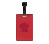 Juego de etiquetas de equipaje impermeables con estampado de bandera de Marruecos para viajes aéreos, uso diario, maletas de vacaciones